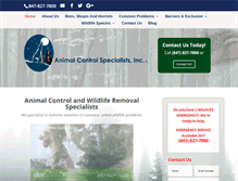 Tablet Screenshot of animalcontrolspecialists.com